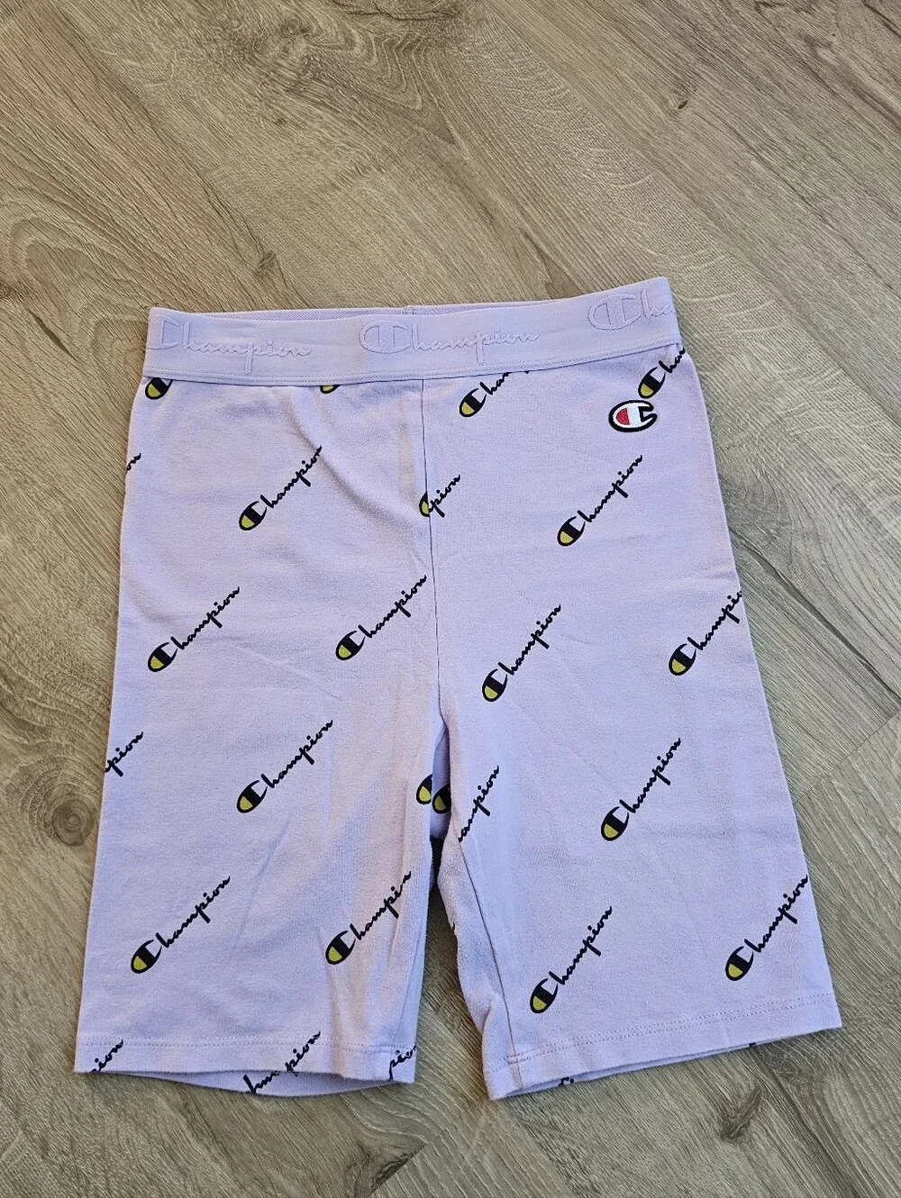 Champion Girl Lavender Logo-Print Bike Shorts Size XS
